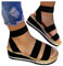 Bastwahl Sommerschuhe Damen Elegant T-Strap Elegant Sandalen Keilsandalen Super Bequeme Keilabsatz Sommerschuhe Wandersandalen Mit Kork-Fußbett Mit Rutschfestem Fussbett