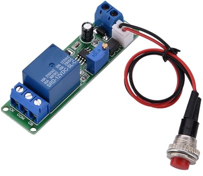 Módulo de temporizador ajustable, DC 12 V Retardo del temporizador ajustable Módulo de apagado Interruptor de tiempo del relé de sincronización 1~10 segundos Estable y confiable