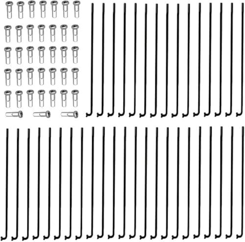 Ruikcoll 38 Stück Mountainbike Spoke Mit Speichen Nippel, Fahrrad Speichen, Geeignet für Fahrräder, Mountainbikes (Schwarz, 260mm)
