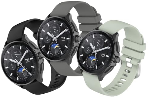 SenMore 3 Piezas Silicona Correa para Xiaomi Mi Watch/Xiaomi Watch S1 Active/S1/S1 Pro/S2/S3/Xiaomi Watch 2 Pro, 22mm Ajustable Deportiva Smartwatch Recambio Suave Pulseras para Xiaomi Watch 2 Pro.