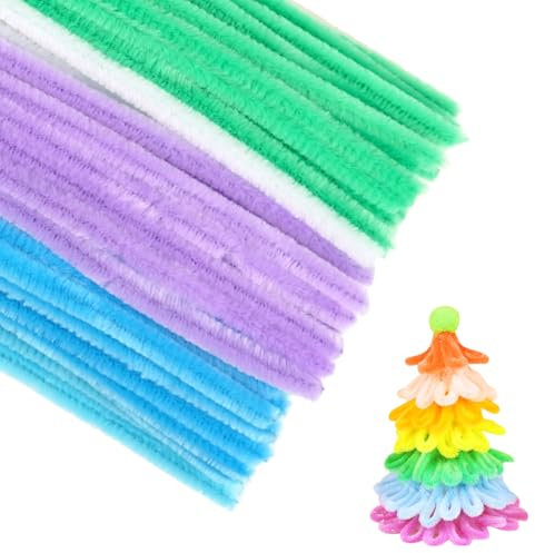 200 Stück Pfeifenreiniger Macron, Pfeifenputzer zum Basteln, 30cm Chenilledraht, Pipe Cleaner, Pfeifenreiniger für DIY Handwerk Dekorationen