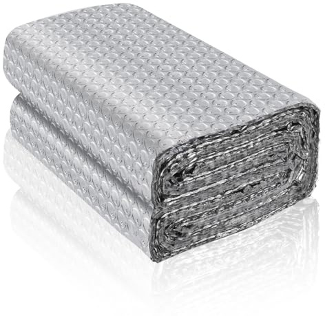 Reflective Foil Insulation, Double Reflective Bubble Insulation Sheet, Aluminum Foil Bubble Shield, Radiant Barrier Roll for RV Windows Weatherproofing (23.6''x 20Ft)