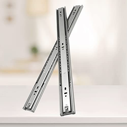 Herrselsam Schubladenschienen Vollauszug 550mm Kugelführung mit Soft-Closing Dämpfung Tragkraft bis 35 kg Teleskopschiene Ausfahreinrichtung 1 Paar(2 Stück) Auszüge für Küchen-Schränke