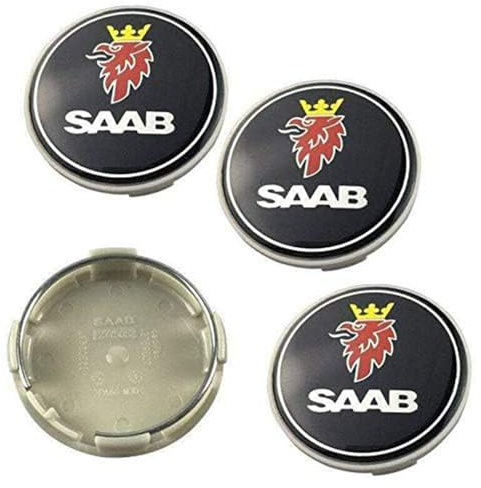 4 Stück Wagen Radnabenkappen für Saab 93 9-3 9-5 Reifen Felgen Felgendeckel Radkappen Car Hub Centre Caps Wheel Stickers