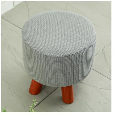 moismk Hockerbezug Rund Fußhocker Bezug Ottomane Rund Schonbezug Stretch Husse für Fußhocker Ottomanischer Hocker-Bezug Überzug Hocker Protector Waschbar(#1)