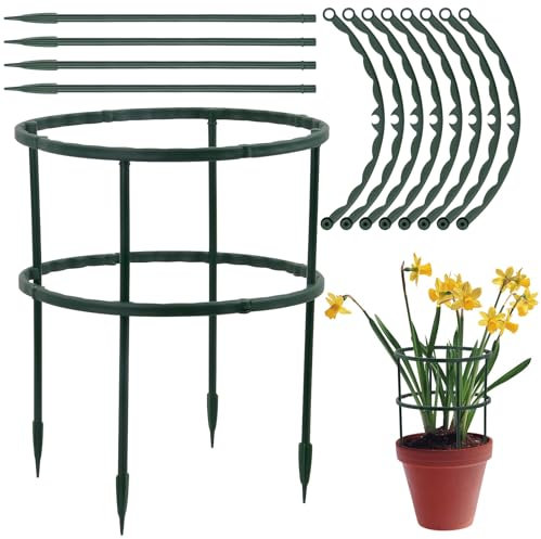 Tuteur Plante Grimpante, Tuteurs pour Plantes Interieur, Tuteur Tomates, Tuteur Rosier, Anneau De Support pour Plantes De Jardin, pour Plantes en Pot, Tomates, LéGumes, Pivoines 20x24 Cm