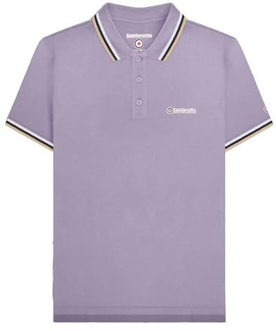 Lambretta Mens Short Sleeve Polo Shirt (UK, Alpha, S, Regular, Regular, Dusky)