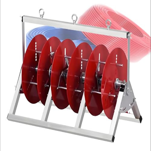 YSFUKNQG Wire Spool Rack, Spool Cable Dispenser, Stainless Steel Frame, The Base Is Foldable, Independent Braking, for Electrical Industrial Retail Use
