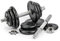 G5 HT SPORT Hantelset + Hantelscheiben aus Gusseisen, Durchmesser 25 mm [11,21,35 kg], verstellbare Gewichte mit Schrauben und Federverschlüssen, Set für Training zu Hause und im Fitnessstudio,
