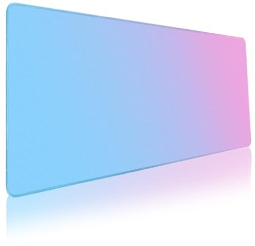 Niviy Alfombrilla Ratón XXL 900X400mm Alfombrilla Gaming Grande con Superficie Suave y Base de Goma Antideslizante Adecuado Mouse Pad para Hogar/Oficina Degradado Azul Rosa
