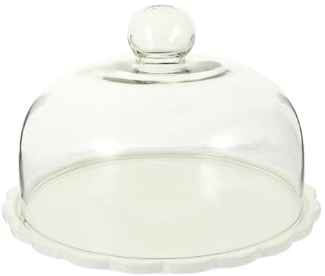Ciieeo Elegant Small Cake Dome Glass Cupcake Dome Confectionery Dessert Cover Cake Turntable Cake Plate