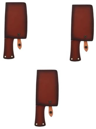 TOPBATHY 3 Pièces Jeu de couteaux magasin étiquette du disjoncteur Serrer faux set couteaux etui couteau protecteurs de coupe en cuir artificiel manchon de en cuir artificiel Brown
