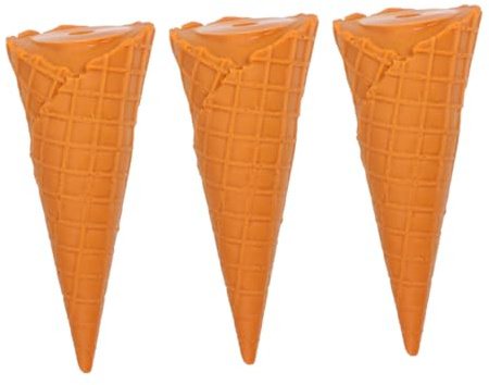 Kisangel 3 Stück Lebensechter Eiswaffeln aus PVC mit Realistischer Optik und Tragbarer Größe als Fotorequisite und Tischdekoration für Partys