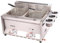 Friteuse à graisse 2 x 8 L commerciale, gaz GPL en acier inoxydable avec panier et couvercle pour la cuisine à la maison et au restaurant
