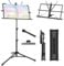 New bee Foldable Music Stand Stable Dual Use Music Stand Guitar Height Adjustable Music Stand with Carry Bag Music Stand for Children and Adults