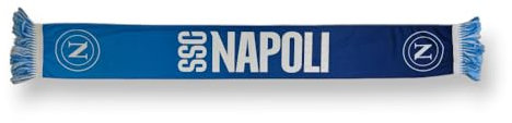 3R Sport SSC Napoli, sciarpa poliestere, prodotto ufficiale 100% poliestere, Azzurro, Bianco, blu