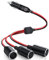 Zigarettenanzünder Verteiler mit Steckdose,KFZ Auto Zigarettenanzünder Stecker, 3 Fach Auto Adapter Splitter, Adapter Zigarettenanzünder Steckdose für 12V-24V Motorrad LKW Lieferwagen Wohnmobil（60cm）