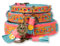 Dog with a Mission - Hundehalsband XL | Indian Summer | Leder Rosa, blau, gelb | Hübsch, Boho, Hippie | Extra große Hunde | Handgemacht | Modisch und Bunt | Aus weichem Leder | Luxe | 4 cm Breit