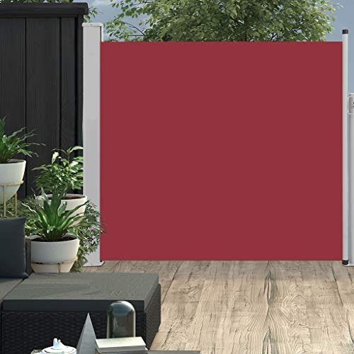 LAPOOH Ausziehbare Seitenmarkise, Sichtschutz Terrasse, Windschutz Balkon, Vertikalmarkise, Balkon Seitensichtschutz, Balkon Sonnenschutz, 170×300 cm Rot