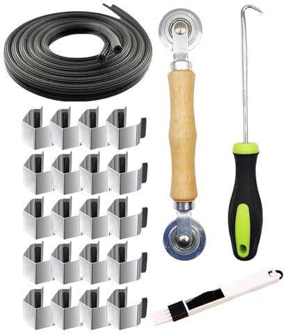 GjnjfdF Kit Riparazione Porta Zanzariera Scorrevoli,24X Profilo Ritenzione Rete Con Gancio Rimozione - Per Miglioramento Casa: Cancello Garage Giardino Esterno Patio E