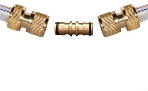 Ensemble de raccords de tuyau d'arrosage à dégagement rapide en laiton avec 2 voies, 3 voies, 4 voies, 5 voies 6 voies pour tuyaux de diamètre multiple Système d'irrigation domestique (5 minutes d'eau