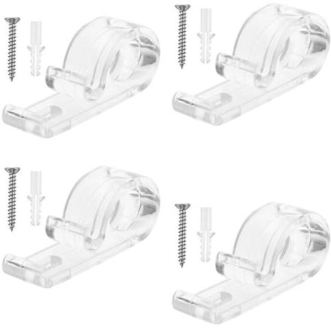 4 Sets Roman Blind P Clip – Child Safety Blind Cord Clips with Screws – Roller Blind Cord Safety Device – Transparent Cord Cleats for Home Window Safety – Curtain Accessories