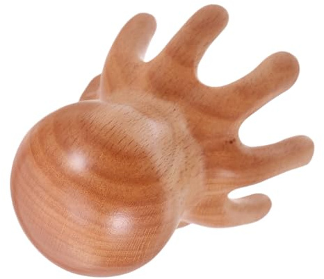 DEARMAMY Wooden Octopus Head Massager Comb Handheld Scalp Massage Tool For Daily Hair Care Portable Lightweight Spa Relaxation Aid