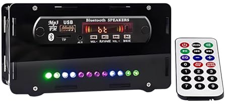 boxoon Diy Wireless Speaker Kit With Led, Fm Radio, Usb, Sd Card Playback, Remote Control, Black Acrylic Case, Soldering Project