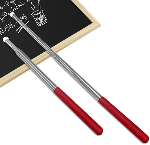 Mirriverse 2 Bacchette Telescopiche 120 cm, Puntatori per Docenti, Rosso