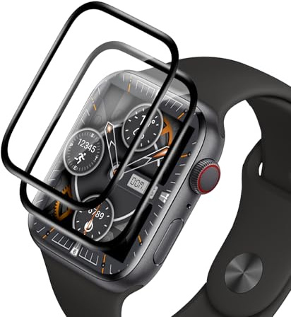 VideoSecu 2 Stück für Panzerglas für Apple Watch Series 7/8/9 45mm Schutzfolie, 9H Härte HD Gehärtetes Glas Displayschutzfolie, Blasenfrei, Ölfeste & Kratzfeste Anti-Fingerabdruck Schutzglas