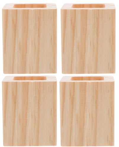 Warmhm 4pcs Bed Risers Solid Wood: Furniture Risers for Sofa Couch Chair Bed Table Desk Leg 3cm Height Extenders with Floor Protectors for Home Use