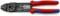 KNIPEX Crimpzange, 0,5-6,0 mm², mit F-Crimp, für isolierte Kabelschuhe, mit Abisolier- und Scheidfunktion, Presszange, Kabelschuhzange, 97 21 215
