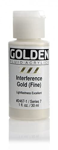 Pro-Art-Golden Fluid Peinture Acrylique Fluide, 1 oz, interférence dorée Fine, 30 ML