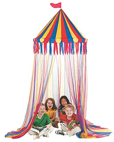 Fun Express Big Top Canopy Tent - Educational Learning Play Tent for Kids - Ideal for Boys Girls - Kids' Toys House - Children Room Decorations - 1 Piece