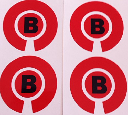 Crown Green Lawn Indoor Bowls Adhesive Lettered Coloured Marker Labels Set of 4 (Red, B)