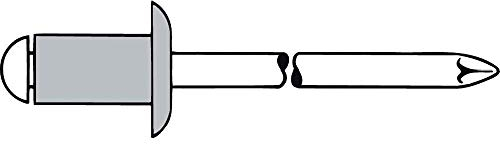 Gesipa Blindniete Alu/Stahl 6 x 25 mm, 200 Stück, (1454066) Blindniettechnik, Grau