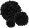 Premium [Pack of 10] Large Tissue Paper Pom Poms (Black 10)