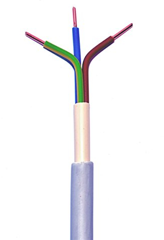 METERWARE NYM-J 3x6 mm² RE Mantelleitung grau 3x6 qmm Installationsleitung Feuchtraumleitung, jede Menge eine Länge