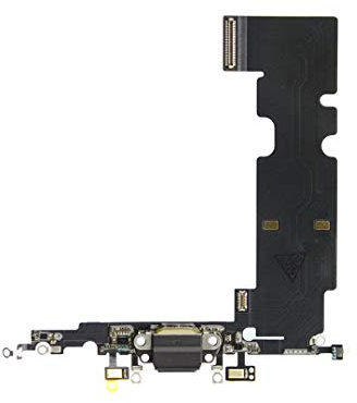 OnlyTech - Presa di ricarica Dock connettore con antenna flex, microfono e connettore di ricarica compatible con iPhone 8 PLUS nero