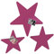 Colours-Manufaktur Magnetwand Hochglanz pulverbeschichtet *Made IN Germany* viele Verschiedene Motive, Größen und Farben (Sterne 3er-Set (38 cm + 48 cm + 58 cm), RAL 4010 telemagenta [wie pink rosa])