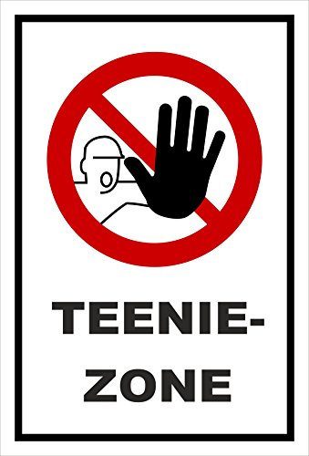 Schild - Teenie-Zone - Zutritt für Unbefugte verboten - entspr. DIN ISO 7010 / ASR A1.3 – 30x20cm | stabile 3mm starke Aluminiumverbundplatte – S00356-016-A +++ in 20 Varianten erhältlich