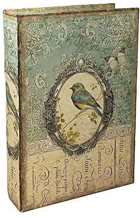 Hohles Buch mit Geheimfach Vogel Buchversteck Nostalgie 21cm