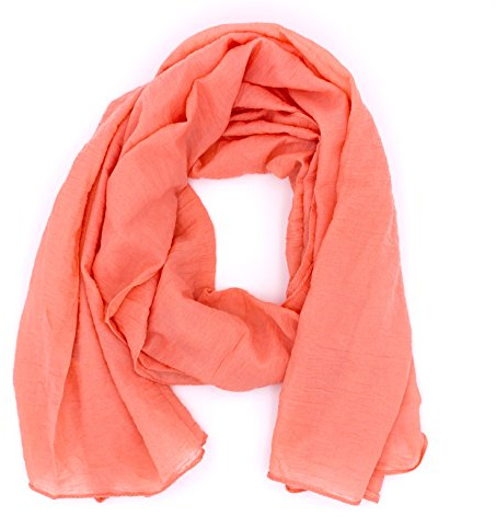 DOLCE ABBRACCIO by RiemTEX WILD CAT Damen Schal Halstuch Tuch aus Chiffon für Frühling Sommer Ganzjährig (Lachs)