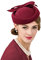F FADVES Fascinator im britischen Stil, Pillendose, Retro-Wolle, Hochzeit, Derby, Kirche, Party, Hüte, weinrot, M/L