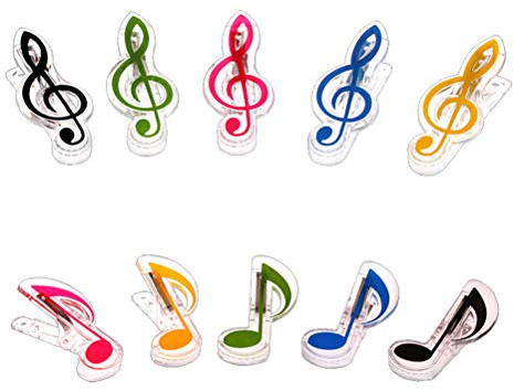 Artibetter 10 stücke Scharnier Clips Musik Hinweis Clip Dekorative Musik Clip Buch Seite Stationäre Buch für Pianist Liebhaber