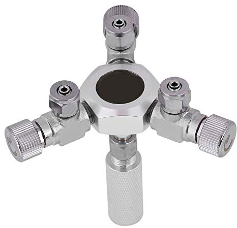Pssopp Aquarium CO2 Splitter Verteiler 2 Wege 3 Wege CO2 Verteiler Regler Rückschlag Ventil Aluminiumlegierung CO2 Splitter Regler Ventil für Aquarium(3 Wege)