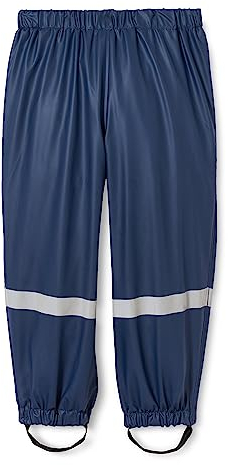 Playshoes Salopette de Pluie Unisexe pour Enfant avec Doublure Polaire Coupe-Vent et imperméable, Pantalon Marine, 140