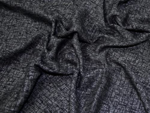 Lady McElroy Tweed Beschichtungsstoff, Schwarz & Grau, Meterware