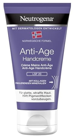 Neutrogena Norwegische Formel Anti-Age Handcreme mit LSF 20 (75 ml), pflegende Feuchtigkeitscreme mit Kollagen und stimulierenden Mineralien für glatte, straffe Haut