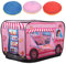 YOUTHINK Eiswagen Polizist Bus Kinderzelt Faltbarer Feuerwehrauto Spielspiel Haus EIS Und Böckerei Spielzelt(Pink)